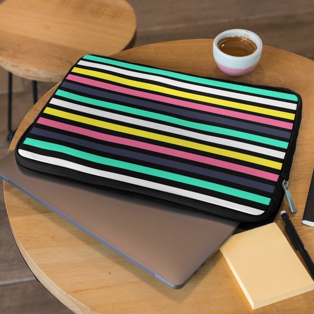 Capa Para Notebook Faixa Horizontal Colorida (Colored Horizontal Stripes Laptop Sleeve)