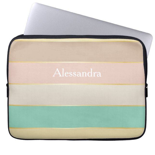 Capa Para Notebook Faixas de Cores de Verão Personalizadas (Frente)
