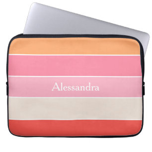Capa Para Notebook Faixas de Cores de Verão Personalizadas