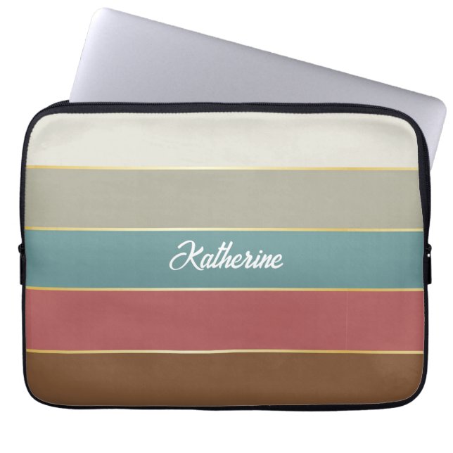 Capa Para Notebook Faixas de Cores de Verão Personalizadas (Frente)