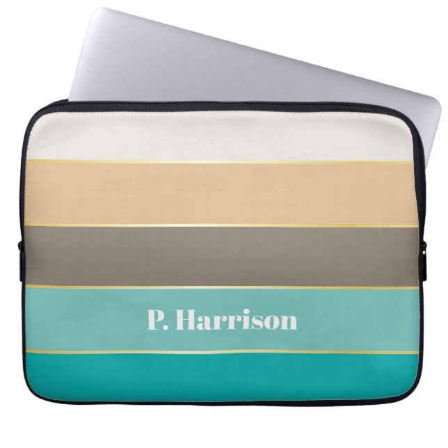 Capa Para Notebook Faixas de Cores de Verão Personalizadas (Frente)