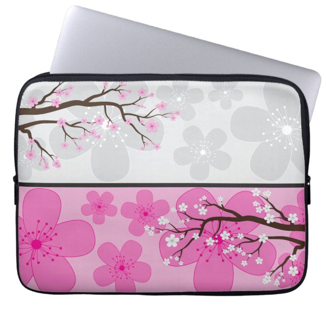 Capa Para Notebook Faixas de Flor de Cerejeira (Frente)