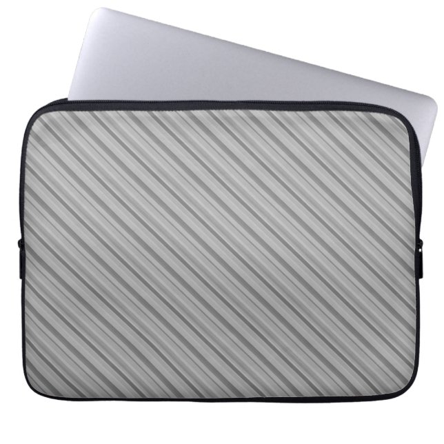 Capa Para Notebook faixas diagonais de cinzas (Frente)