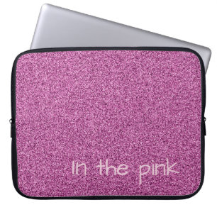 Capa Para Notebook Falha de brilho do falso rosa de texto personaliza