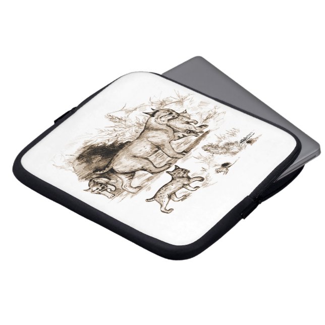 Capa Para Notebook Família Bobcat (Frente Topo)