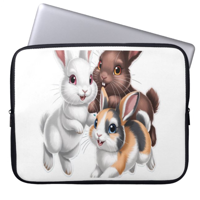 Capa Para Notebook Família de coelhos (Frente)