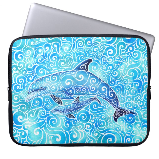 Capa Para Notebook Família Dolphin Suave (Frente)