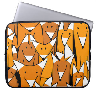 Capa Para Notebook Família Encantadora de Raposa: Padrões Animais Rep
