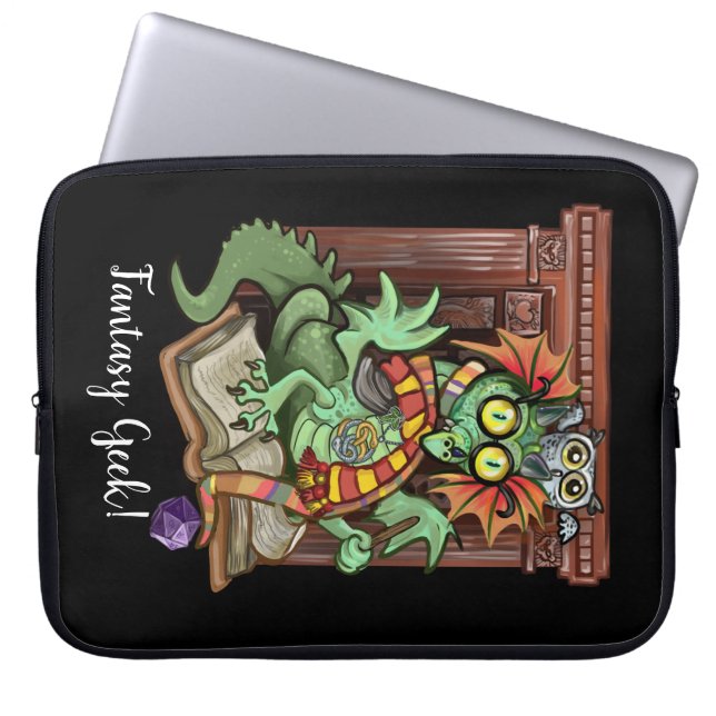 Capa Para Notebook Fan Dragon "Fantasy Geek!" (Frente)