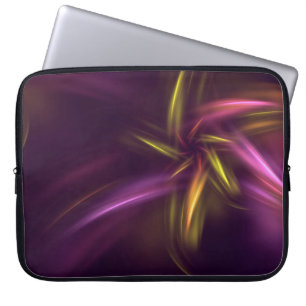 Capa Para Notebook Fantasia de Abstrato de Flores Roxas