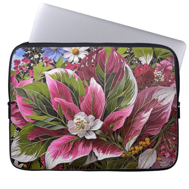 Capa Para Notebook Fantasia floral atraente (Frente)