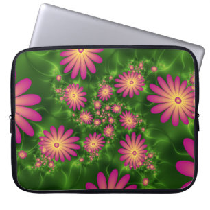 Capa Para Notebook Fantasia Rosa Flói Arte Fractal Moderna Abstrato