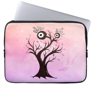 Capa Para Notebook Fantasia Rosa-Rosa-Arte-de-Árvore Louca