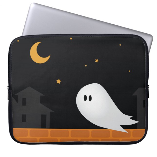 Capa Para Notebook Fantasma de desenho animado vagando pela cidade à  (Frente)
