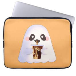 Capa Para Notebook Fantasma Spooky Com Café Forçado