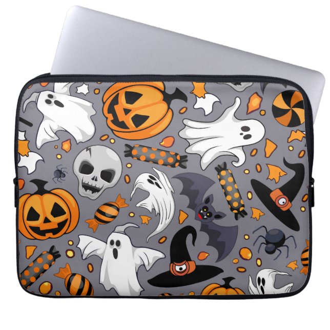 Capa Para Notebook Fantasmas Spooky e Monstros Cute Assustadores (Frente)