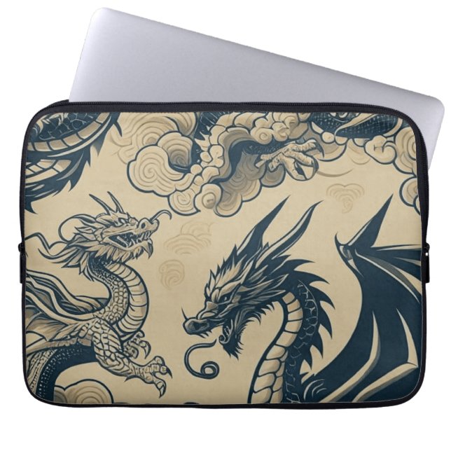 Capa Para Notebook Fantasy Antiquados Dragões (Frente)