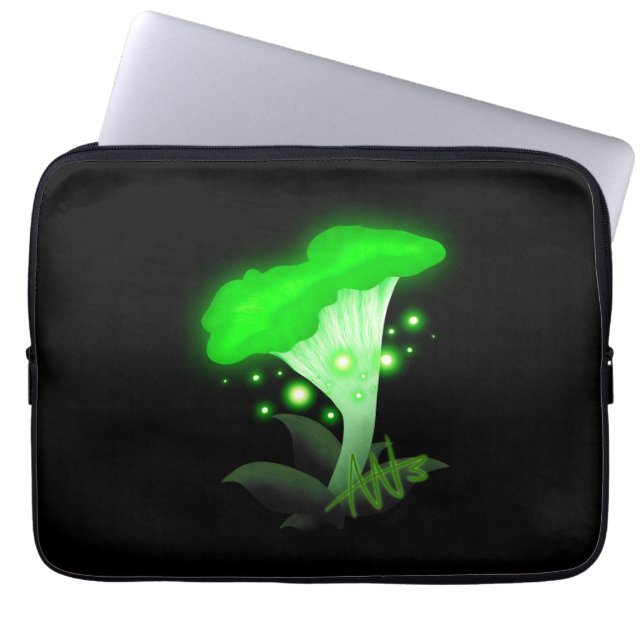 Capa Para Notebook Fantasy Chanterelle Glossudo Cogumelo Verde (Frente)
