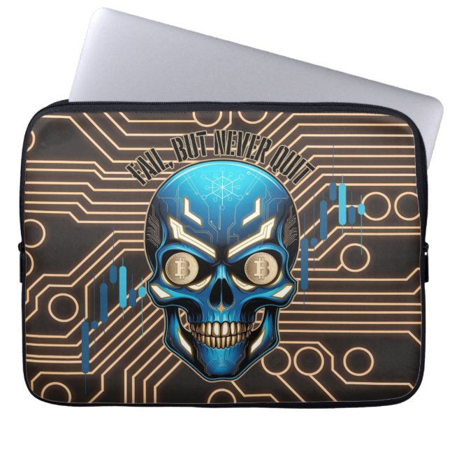 Capa Para Notebook Fantasy Design | Crypto Btc | Motivation | Blue (Frente)