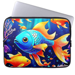 Capa Para Notebook Fantasy Fish Natação