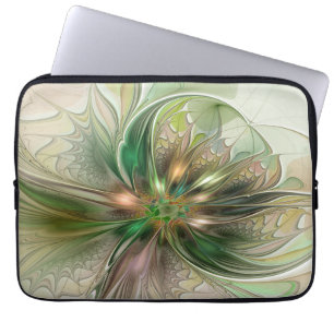 Capa Para Notebook Fantasy Moderna Abstrato, Flor Fractal Colorida
