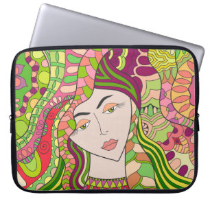 Capa Para Notebook Fantasy Woman: Abstrato Primavera Folk.