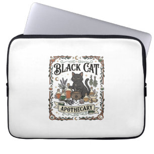 Capa Para Notebook Farmácia de Gato Preto Bruxa Mística Apothecary