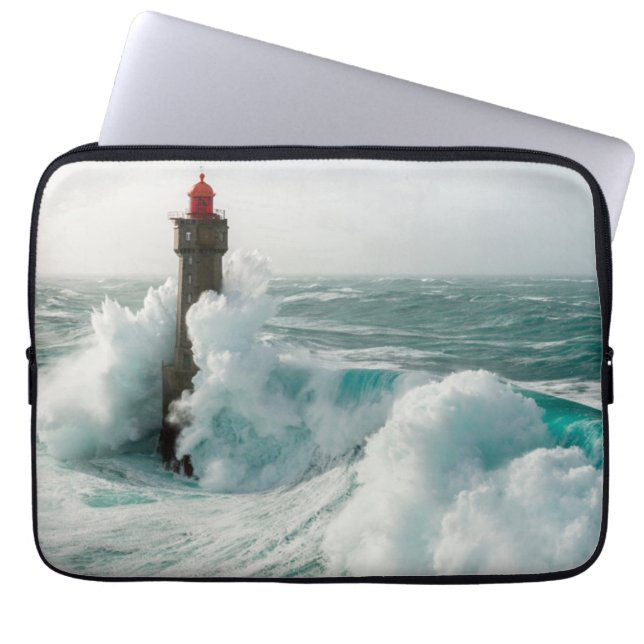 Capa Para Notebook Faróis | Jument Lighthouse Ouessant França (Frente)