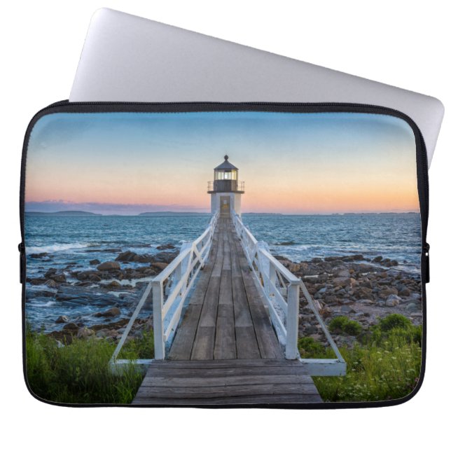 Capa Para Notebook Farol do ponto de Marshall no por do sol (Frente)