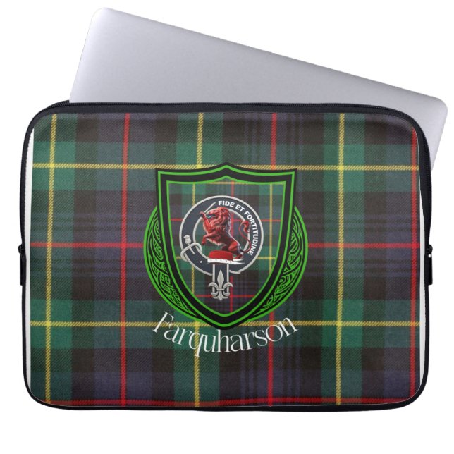 Capa Para Notebook Farquharson Scottish Clan Tartan & Crest (Frente)