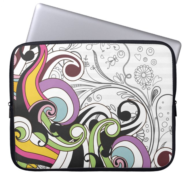 Capa Para Notebook Fashion Floral Retro-Legal Bonito (Frente)