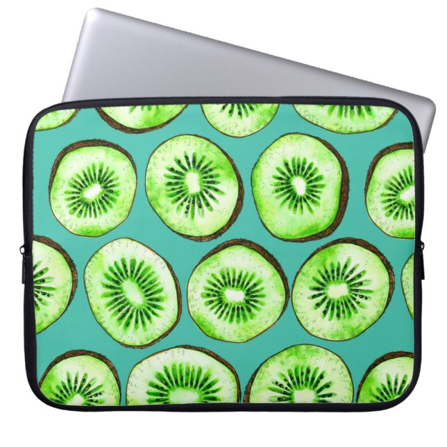 Capa Para Notebook Fatias de Kiwi em turquesa (Frente)