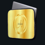 Capa Para Notebook Faux Dourado Elegante Moderno Monograma Trendy Mod<br><div class="desc">Eletrônicos de tendências de monograma moderno Elegante Dourado Faux Bag / Bolsa de laptop.</div>