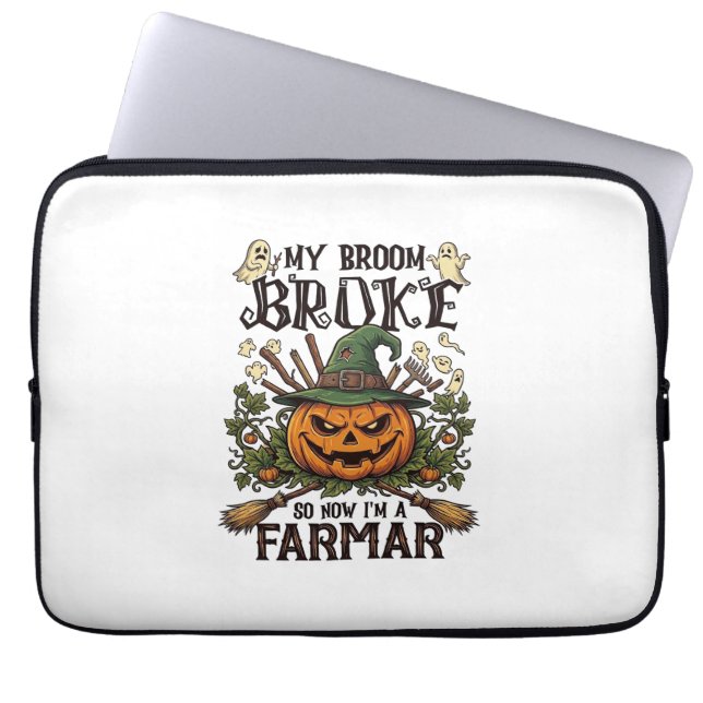 Capa Para Notebook Fazenda da Vassoura Quebrada Abóbora de Halloween  (Frente)
