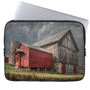 Capa Para Notebook Fazendas Red Wooden Barn em Michigan