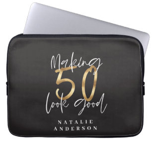 Capa Para Notebook Fazer 50, boa celebração de aniversário de ouro