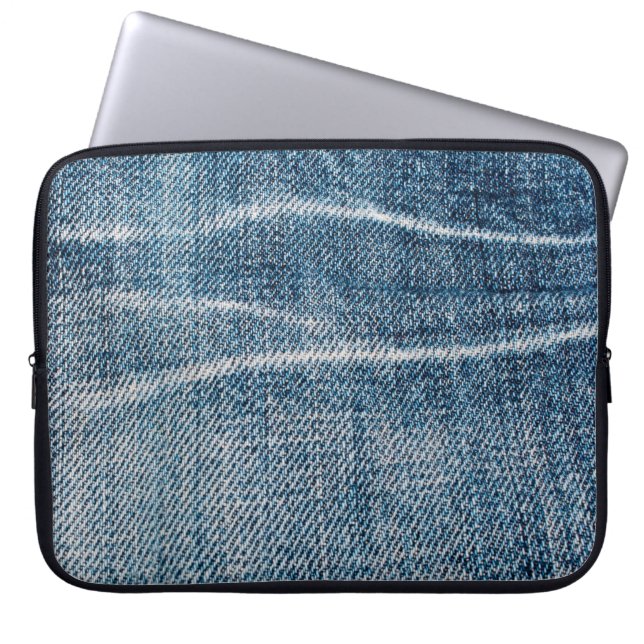 Capa Para Notebook Fechamento de Denim Cloth. (Frente)