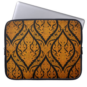 Capa Para Notebook Fechar padrão tailandês esculpindo fotos de lótus