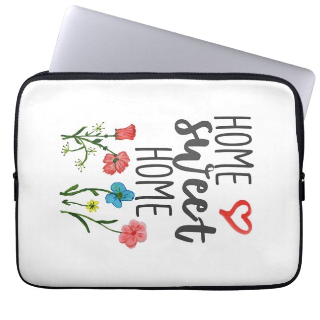 Capa Para Notebook Felicidade Citação Lar Flores De Casa Doces (Frente)