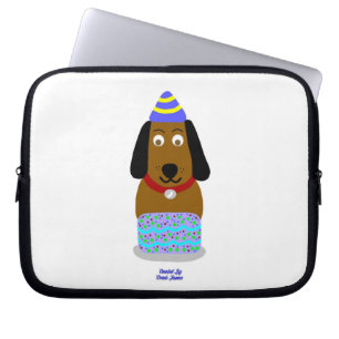 Capa Para Notebook Feliz Aniversário Bolsa de laptop do Pup Neoprene