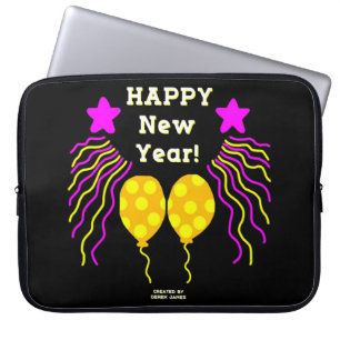 Capa Para Notebook Feliz ano novo deseja Bolsa de laptop de Neoprene
