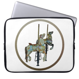 Capa Para Notebook Feliz bonito, rodar Cavalos Carrossel