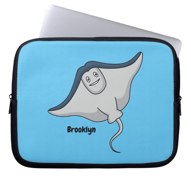 Capa Para Notebook Feliz desenho animado de peixes-raia (Frente)
