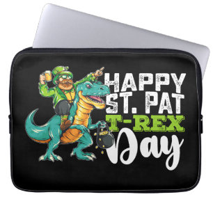 Capa Para Notebook Feliz Dia de São Patrício Pat T Rex Dinosaur