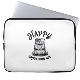 Capa Para Notebook Feliz Dia do Groundhog Camisa de Desenho de Gravur