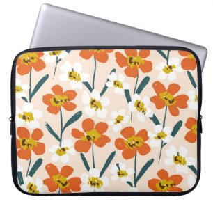 Capa Para Notebook Feliz e seco, pintado, floresce sem descontinuidad