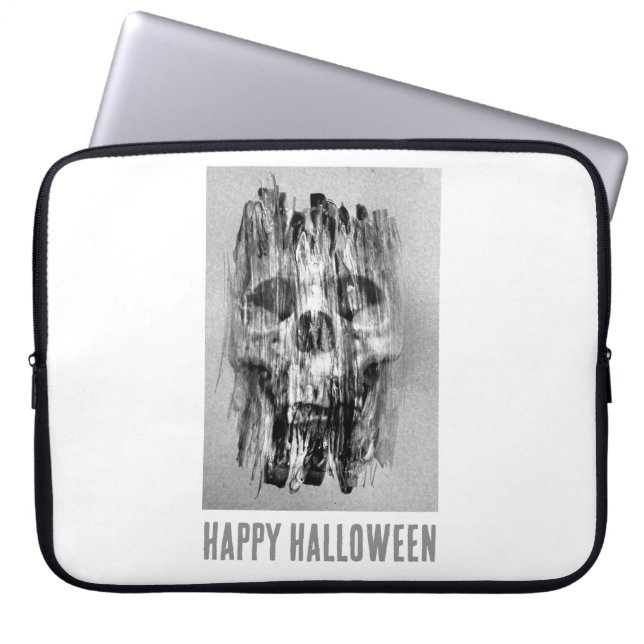 Capa Para Notebook Feliz Halloween. Caveira aflita (Frente)