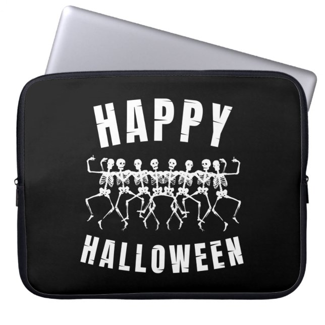 CAPA PARA NOTEBOOK FELIZ HALLOWEEN ESQUELETOS DANÇANTES (Frente)