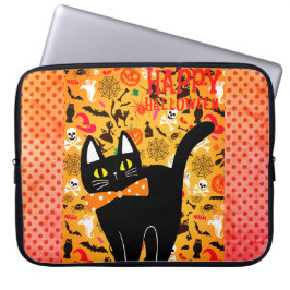 Capa Para Notebook Feliz Hallowen e Eletrônicos de Gato Negro