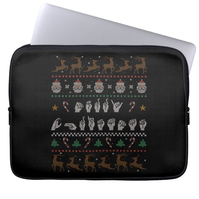 Capa Para Notebook Feliz Natal - ASL American Sign Language II (Frente)